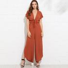 Shein Knot Front Batwing Sleeve Jumpsuit
