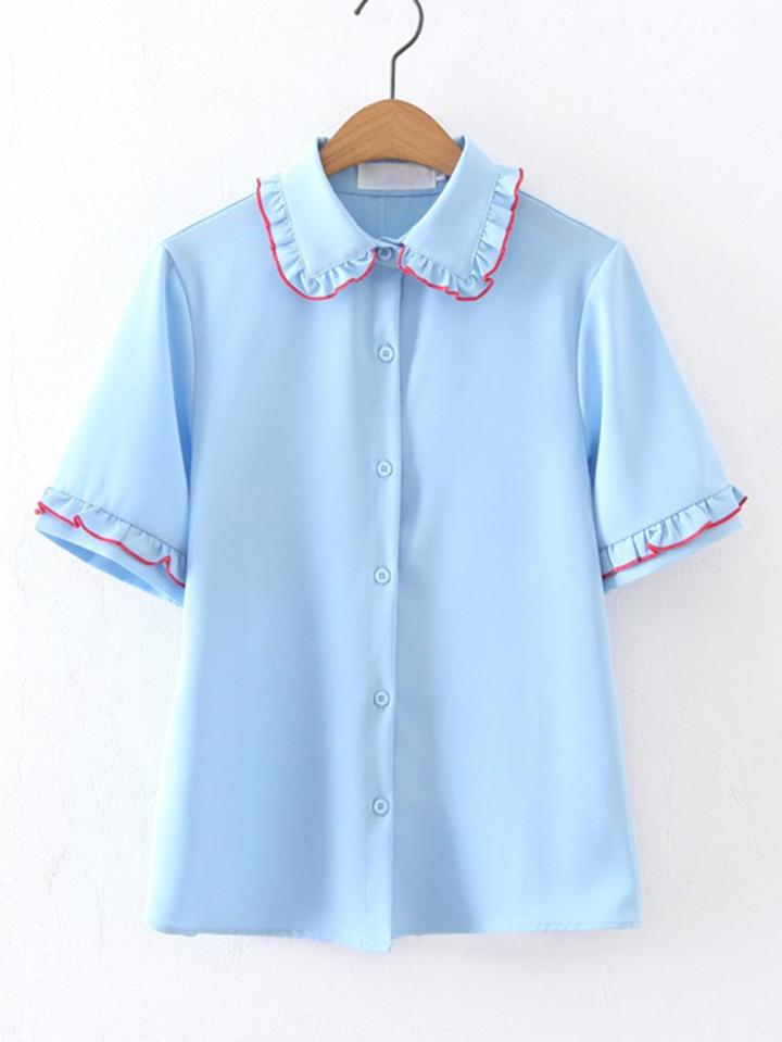Shein Frill Trim Cute Blouse