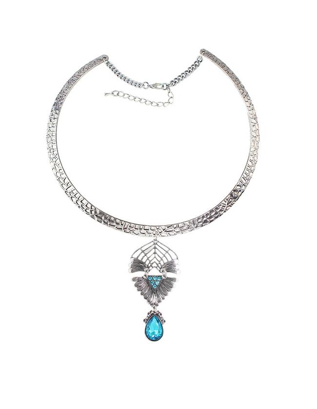 Shein Lightblue Rhinestone Choker Necklace
