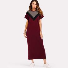Shein Chevron Color Block Dress