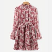 Shein Allover Florals Ruffle Hem Dress