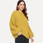 Shein Boxed Pleated Lantern Sleeve Sweater