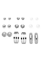 Shein Silver Multi Shape Stud Earring Set
