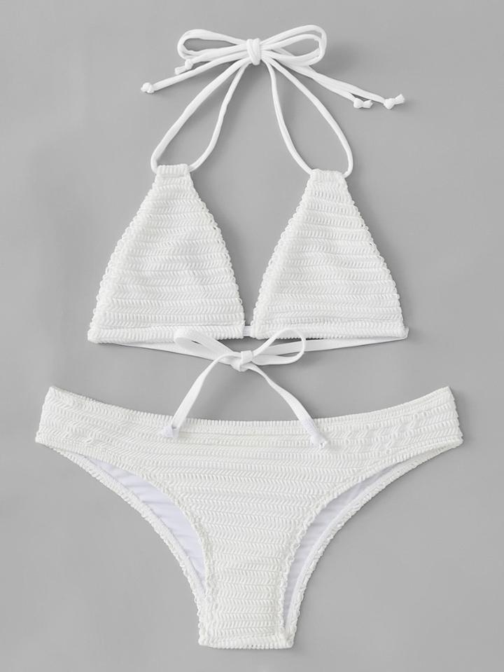 Shein Self Tie Triangle Bikini Set