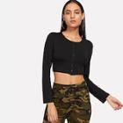 Shein Slim Fitted Buttoned Crop Tee