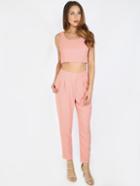 Shein Pink Cop Top With Casual Pocket Pants