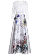 Shein Horse Print Contrast Lace Maxi Dress