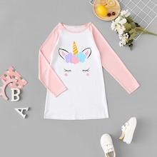 Shein Christmas Girls Unicorn Print Night Dress