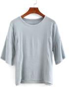 Shein Grey Crepe Chiffon T-shirt