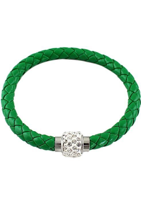 Shein Green Weave Diamond Bracelet