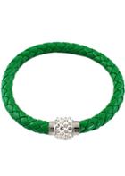 Shein Green Weave Diamond Bracelet