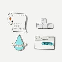 Shein Letter Detail Brooch Set 4pcs