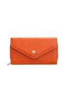 Shein Orange Sheeny Crown Pu Leather Wristlet