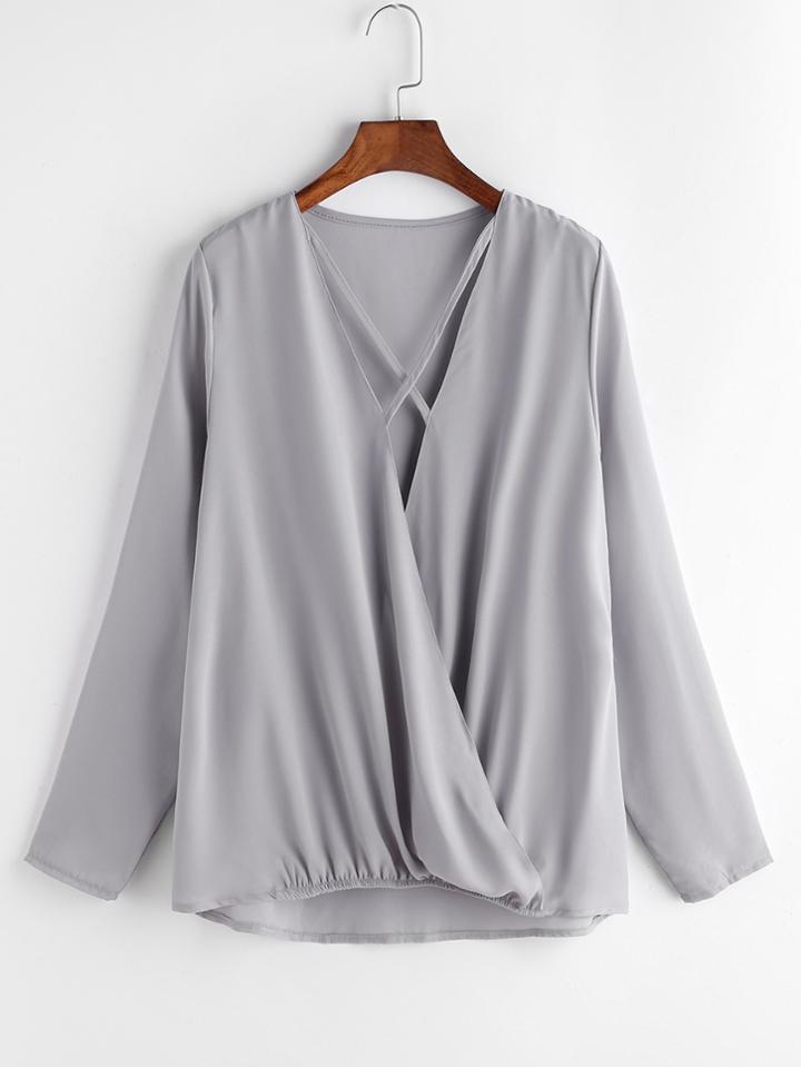 Shein Criss Cross Front Wrap Top