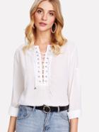 Shein Lace Up Front Shirt