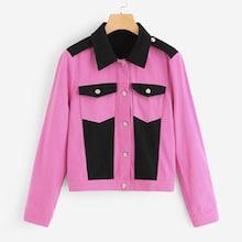 Shein Pocket Front Color Block Jacket