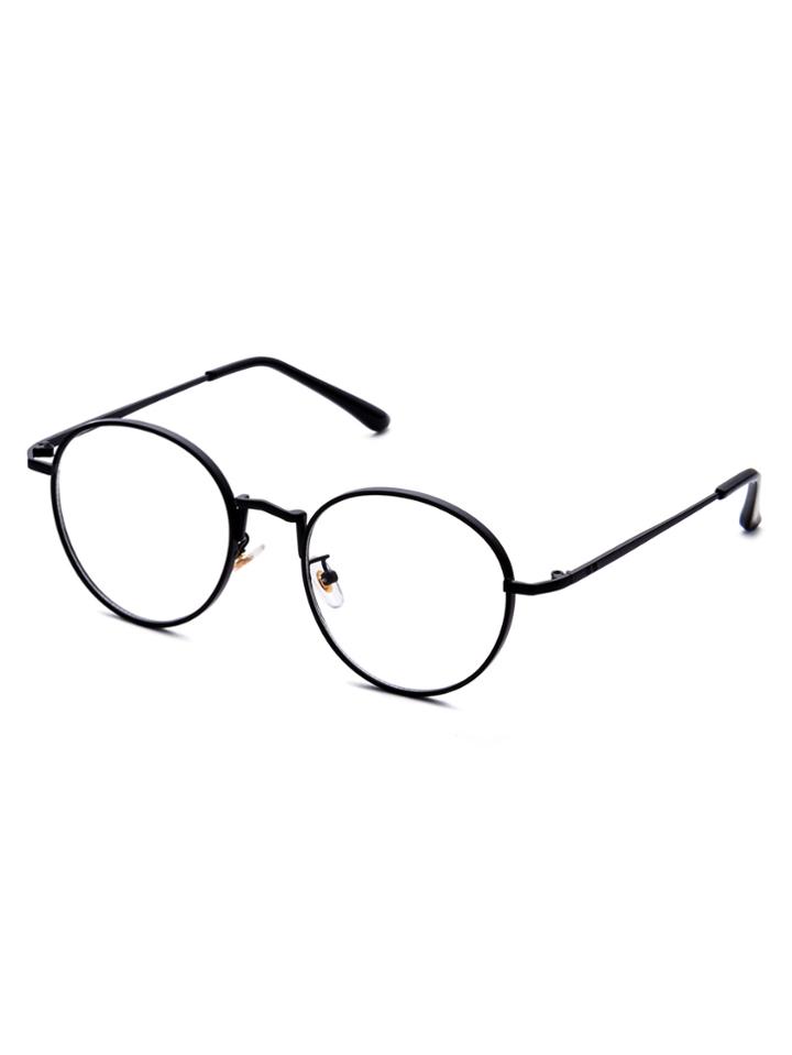 Shein Matte Black Frame Clear Lens Sunglasses
