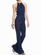 Shein Navy Sleeveless Backless Bell Jumpsuit