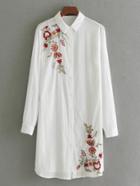 Shein Embroidery Detail Shirt Dress