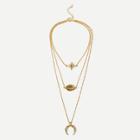 Shein Moon & Gemstone Decorated Layered Chain Necklace