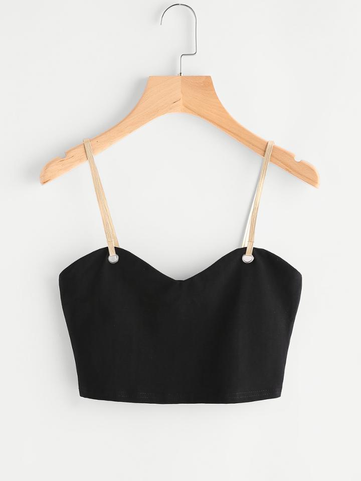 Shein Contrast Strap Crop Cami Top