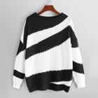 Shein Drop Shoulder Colorblock Sweater