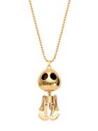 Shein Gold Plated Alien Skull Head Pendant Sweater Necklace