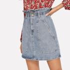 Shein Ruffle Waist Pocket Side Skirt