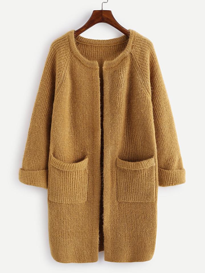 Shein Raglan Sleeve Dual Pocket Cardigan