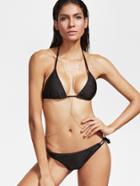 Shein Black Triangle Halter Side Tie Bikini Set