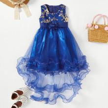 Shein Girls Lace Embroidery Satin Ball Gown