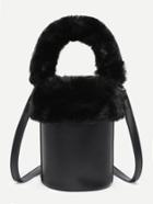 Shein Faux Fur Decorated Pu Bucket Bag