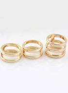 Shein Gold Multilayer Hollow Three Fingers Ring