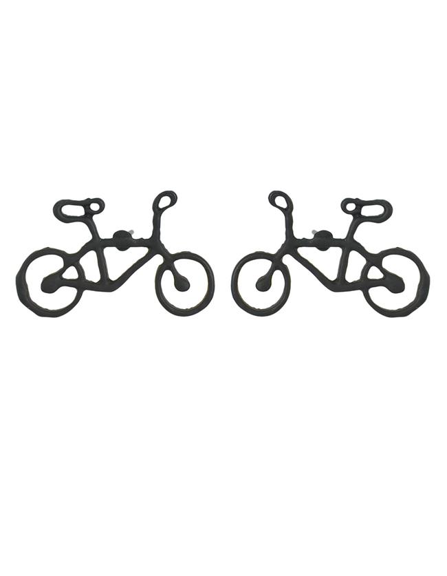 Shein Black Vivid Bike Shaped Fancy Stud Earrings