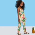 Shein Girls Tropical Print Cami Jumpsuit
