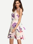 Shein Multicolor Floral Sleeveless Backless Dress