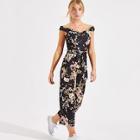 Shein V-cut Neck Tie Waist Floral Jumpsuit