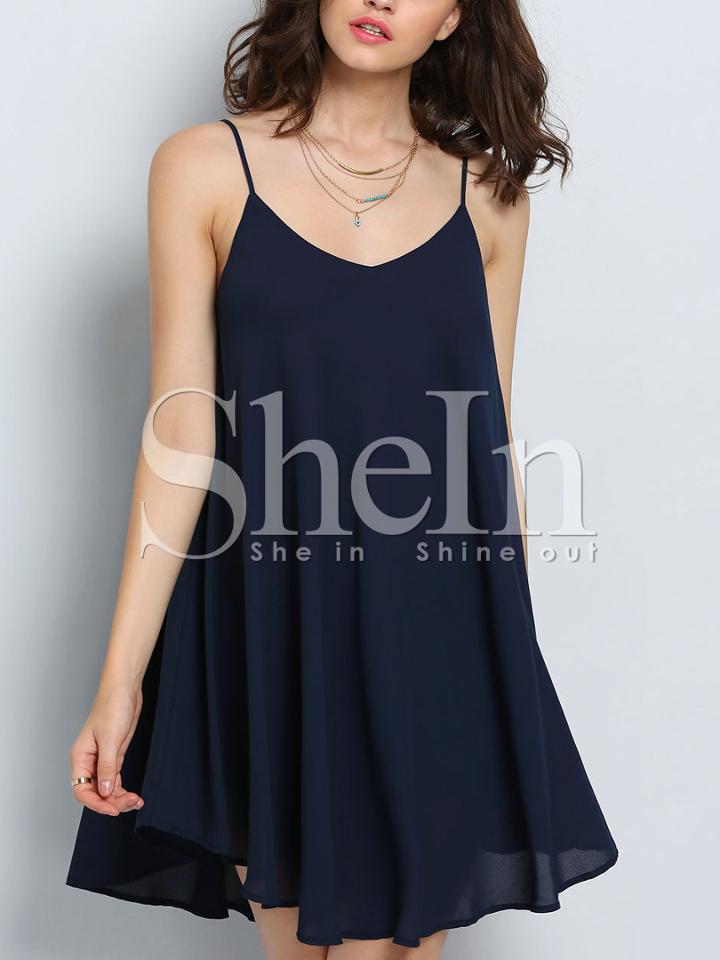 Shein Criss Cross Back Asymmetrical Cami Dress