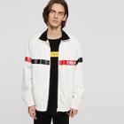 Shein Men Contrast Collar Printed Zip Up Jacket