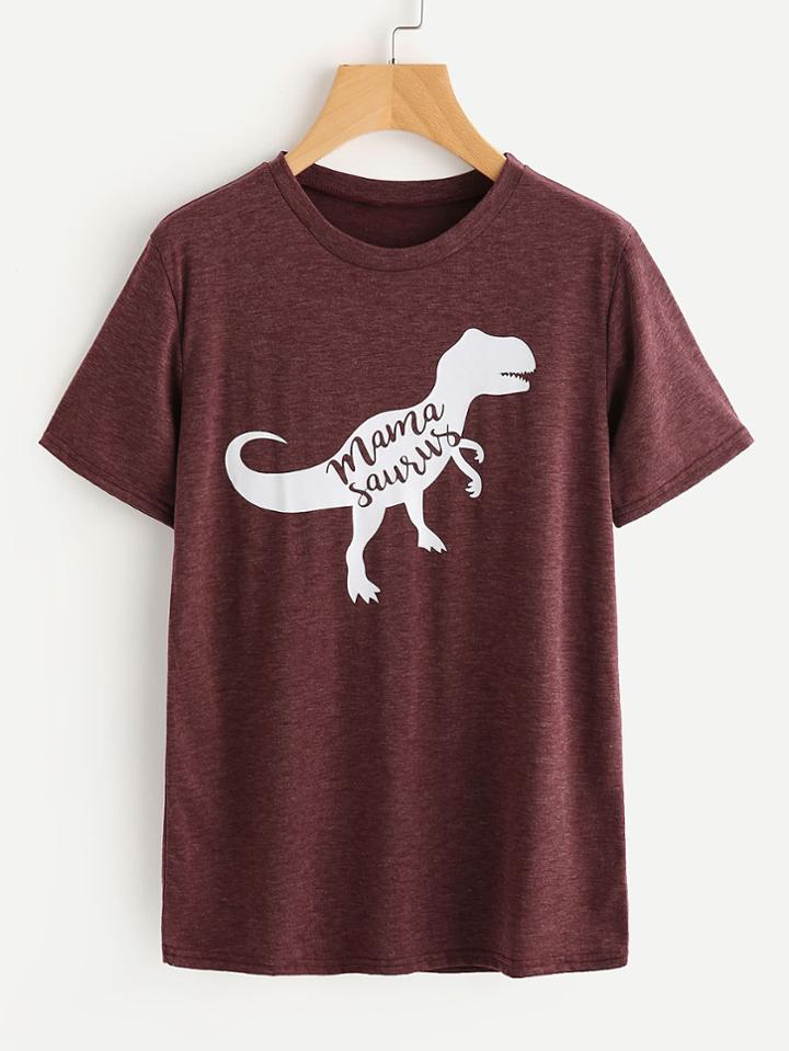 Shein Dinosaur Print T-shirt