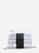 Shein Two Tone Foldover Pu Chain Bag
