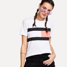 Shein Color Block Short Sleeve Tee