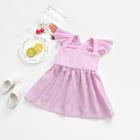 Shein Toddler Girls Surplice Tie Waist Pinstriped Dress