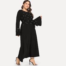 Shein Plus Pearl Beaded Belted Dress