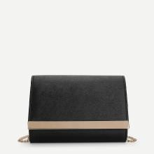 Shein Flap Pu Clutch Bag With Chain