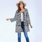 Shein Paisley Print Collar Less Coat