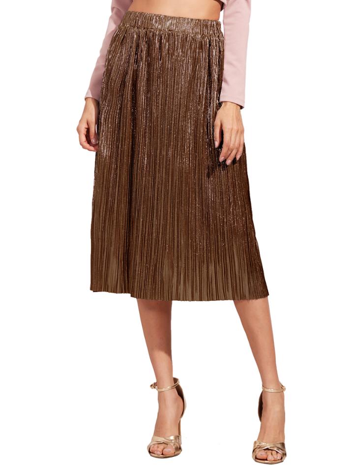 Shein Brown Loose Midi Skirt