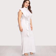 Shein Plus One Side Flounce Detail Trumpet Dress