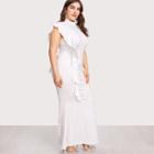 Shein Plus One Side Flounce Detail Trumpet Dress