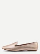 Shein Suede Loafer Flats - Gold